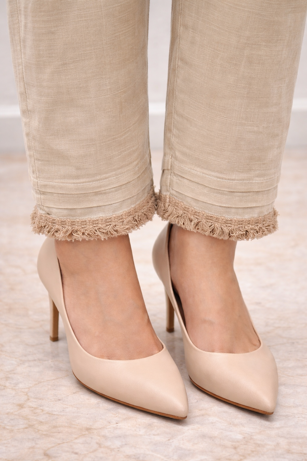 DIONVIC Beige Embroidered Co-Ord Set for Women