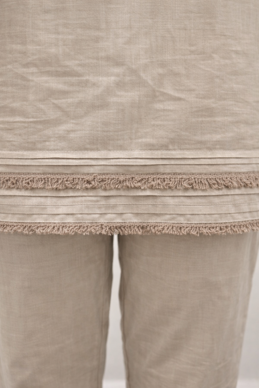 DIONVIC Beige Embroidered Co-Ord Set for Women